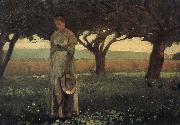 Winslow Homer The girl in the orchard oil painting artist
